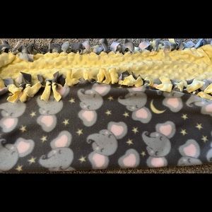 Hand made no sew baby blanket.
